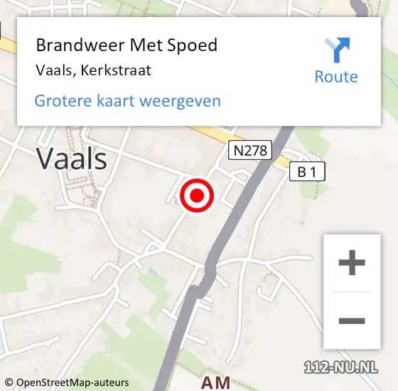 Locatie op kaart van de 112 melding: Brandweer Met Spoed Naar Vaals, Kerkstraat op 24 november 2019 21:07