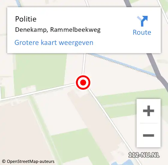 Locatie op kaart van de 112 melding: Politie Denekamp, Rammelbeekweg op 24 november 2019 21:55