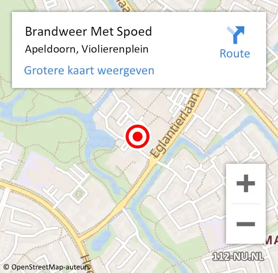 Locatie op kaart van de 112 melding: Brandweer Met Spoed Naar Apeldoorn, Violierenplein op 24 november 2019 23:03