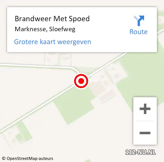 Locatie op kaart van de 112 melding: Brandweer Met Spoed Naar Marknesse, Sloefweg op 25 november 2019 08:38