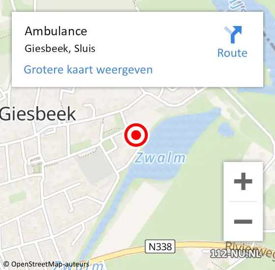 Locatie op kaart van de 112 melding: Ambulance Giesbeek, Sluis op 20 april 2014 19:20