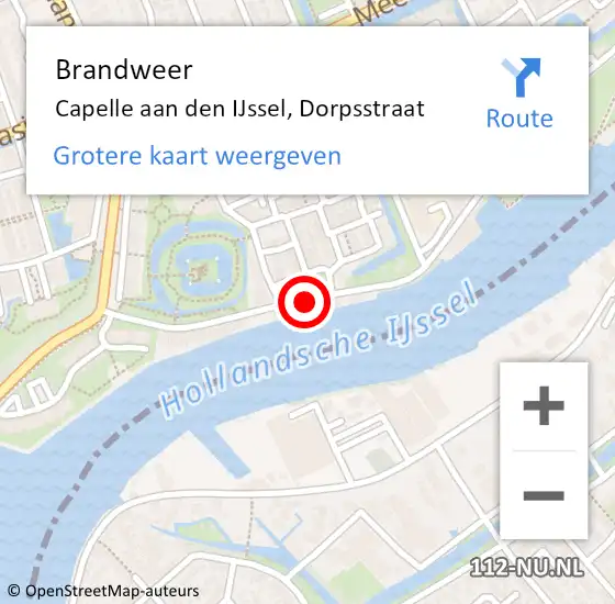 Locatie op kaart van de 112 melding: Brandweer Capelle aan den IJssel, Dorpsstraat op 25 november 2019 10:02