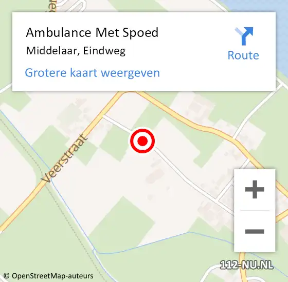 Locatie op kaart van de 112 melding: Ambulance Met Spoed Naar Middelaar, Eindweg op 25 november 2019 10:36