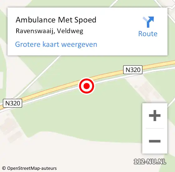 Locatie op kaart van de 112 melding: Ambulance Met Spoed Naar Ravenswaaij, Veldweg op 25 november 2019 10:59
