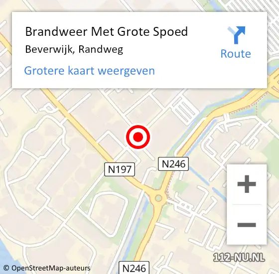 Locatie op kaart van de 112 melding: Brandweer Met Grote Spoed Naar Beverwijk, Randweg op 25 november 2019 12:30