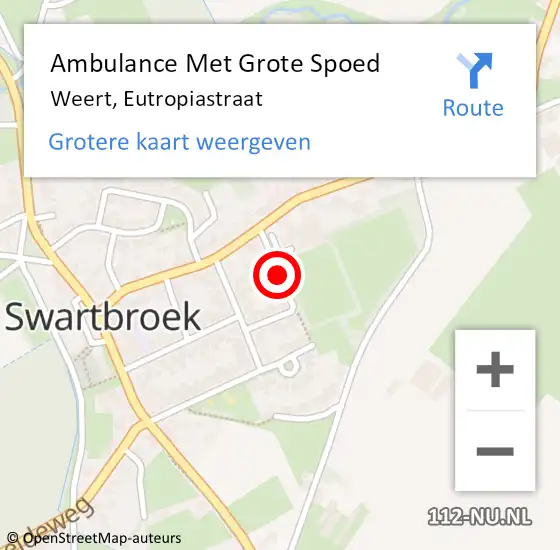 Locatie op kaart van de 112 melding: Ambulance Met Grote Spoed Naar Weert, Eutropiastraat op 25 november 2019 12:59