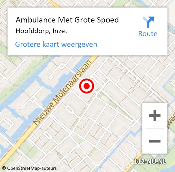 Locatie op kaart van de 112 melding: Ambulance Met Grote Spoed Naar Hoofddorp, Inzet op 20 april 2014 19:53