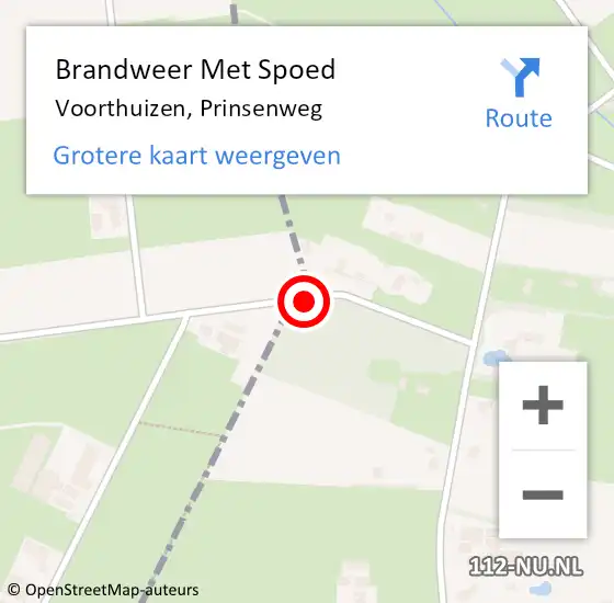 Locatie op kaart van de 112 melding: Brandweer Met Spoed Naar Voorthuizen, Prinsenweg op 25 november 2019 13:59