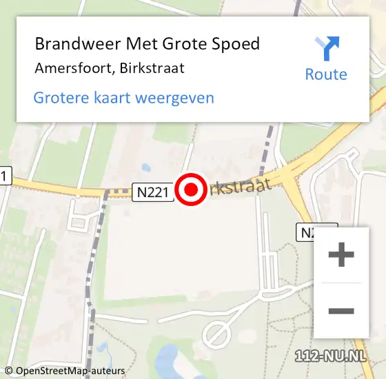 Locatie op kaart van de 112 melding: Brandweer Met Grote Spoed Naar Amersfoort, Birkstraat op 25 november 2019 14:31