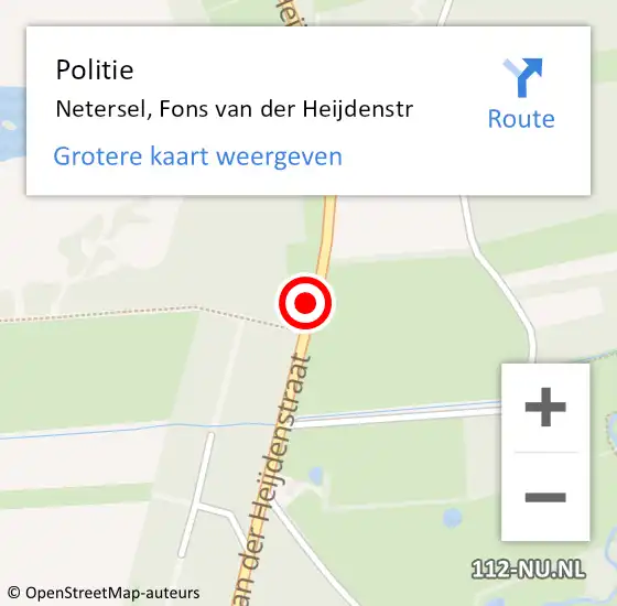 Locatie op kaart van de 112 melding: Politie Netersel, Fons van der Heijdenstr op 25 november 2019 16:03