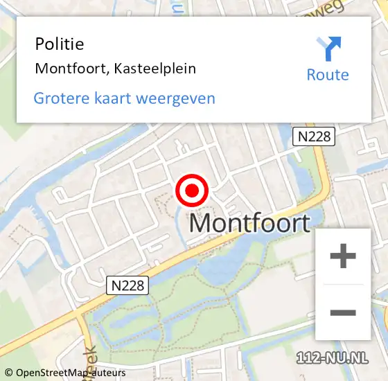 Locatie op kaart van de 112 melding: Politie Montfoort, Kasteelplein op 25 november 2019 16:37