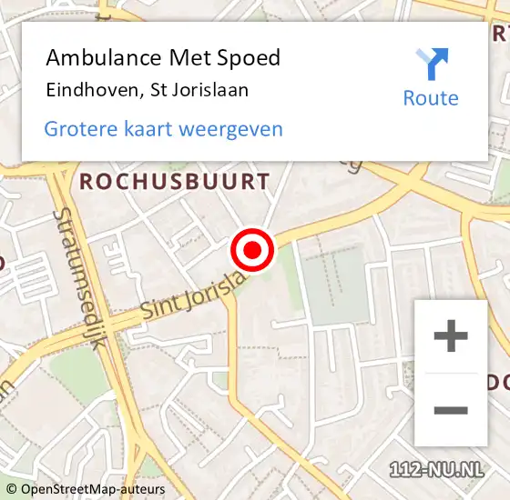 Locatie op kaart van de 112 melding: Ambulance Met Spoed Naar Eindhoven, St Jorislaan op 25 november 2019 16:40