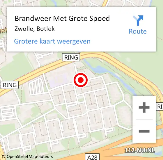 Locatie op kaart van de 112 melding: Brandweer Met Grote Spoed Naar Zwolle, Botlek op 25 november 2019 18:00