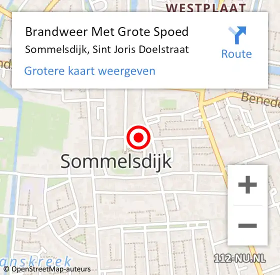 Locatie op kaart van de 112 melding: Brandweer Met Grote Spoed Naar Sommelsdijk, Sint Joris Doelstraat op 25 november 2019 18:57