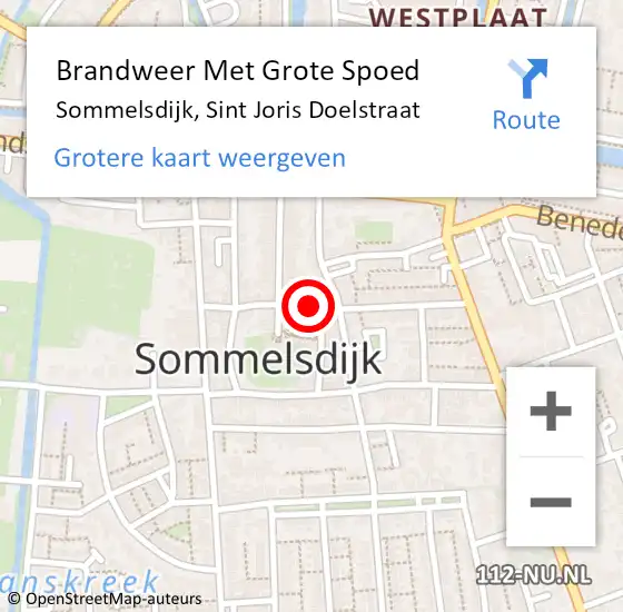 Locatie op kaart van de 112 melding: Brandweer Met Grote Spoed Naar Sommelsdijk, Sint Joris Doelstraat op 25 november 2019 18:58