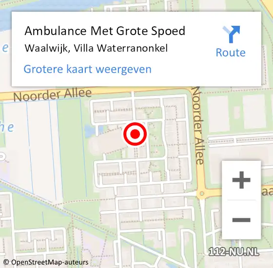 Locatie op kaart van de 112 melding: Ambulance Met Grote Spoed Naar Waalwijk, Villa Waterranonkel op 25 november 2019 20:30