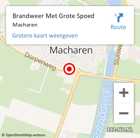 Locatie op kaart van de 112 melding: Brandweer Met Grote Spoed Naar Macharen op 25 november 2019 23:36