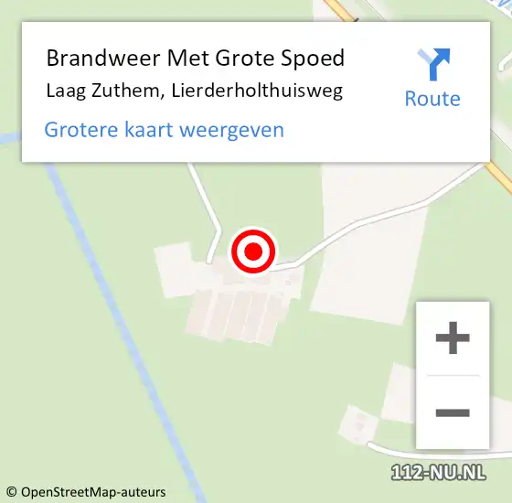 Locatie op kaart van de 112 melding: Brandweer Met Grote Spoed Naar Laag Zuthem, Lierderholthuisweg op 29 september 2013 13:48