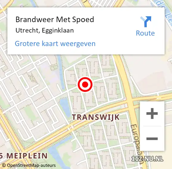 Locatie op kaart van de 112 melding: Brandweer Met Spoed Naar Utrecht, Egginklaan op 26 november 2019 02:50