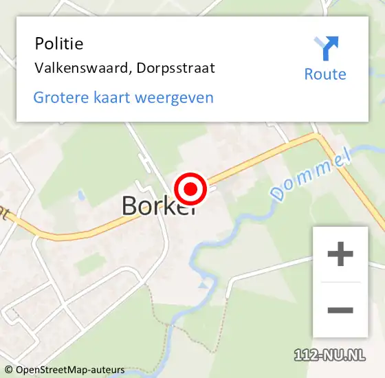 Locatie op kaart van de 112 melding: Politie Valkenswaard, Dorpsstraat op 26 november 2019 03:04