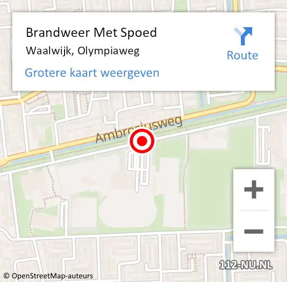 Locatie op kaart van de 112 melding: Brandweer Met Spoed Naar Waalwijk, Olympiaweg op 26 november 2019 03:28
