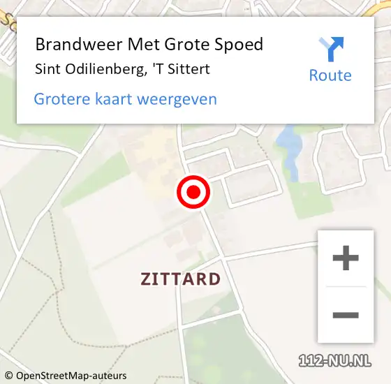Locatie op kaart van de 112 melding: Brandweer Met Grote Spoed Naar Sint Odilienberg, 'T Sittert op 26 november 2019 09:22