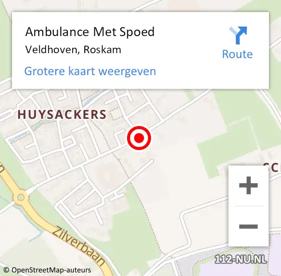 Locatie op kaart van de 112 melding: Ambulance Met Spoed Naar Veldhoven, Roskam op 26 november 2019 09:49