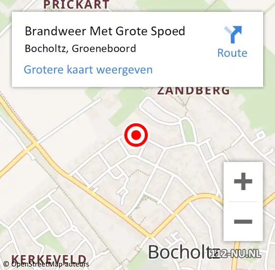 Locatie op kaart van de 112 melding: Brandweer Met Grote Spoed Naar Bocholtz, Groeneboord op 26 november 2019 11:51