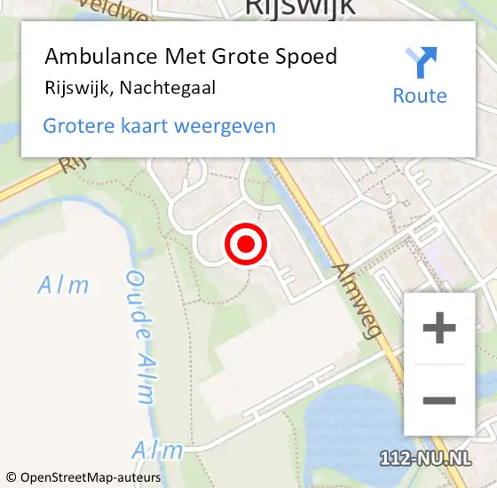 Locatie op kaart van de 112 melding: Ambulance Met Grote Spoed Naar Rijswijk, Nachtegaal op 26 november 2019 12:11