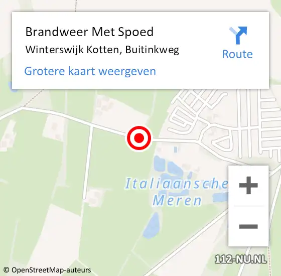 Locatie op kaart van de 112 melding: Brandweer Met Spoed Naar Winterswijk Kotten, Buitinkweg op 26 november 2019 12:23