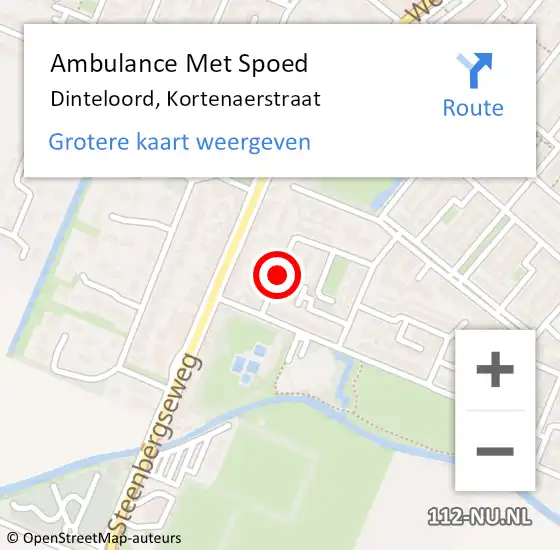 Locatie op kaart van de 112 melding: Ambulance Met Spoed Naar Dinteloord, Kortenaerstraat op 26 november 2019 12:33