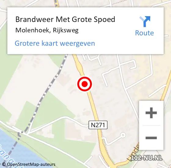 Locatie op kaart van de 112 melding: Brandweer Met Grote Spoed Naar Molenhoek, Rijksweg op 26 november 2019 13:44