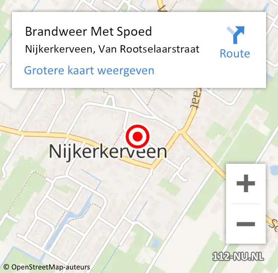 Locatie op kaart van de 112 melding: Brandweer Met Spoed Naar Nijkerkerveen, Van Rootselaarstraat op 26 november 2019 16:40