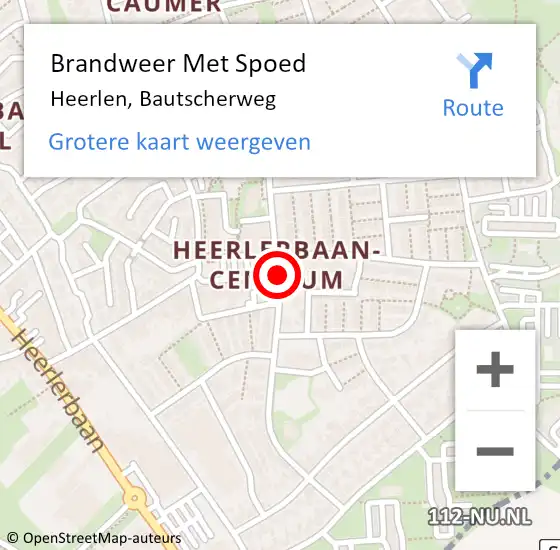 Locatie op kaart van de 112 melding: Brandweer Met Spoed Naar Heerlen, Bautscherweg op 26 november 2019 18:37