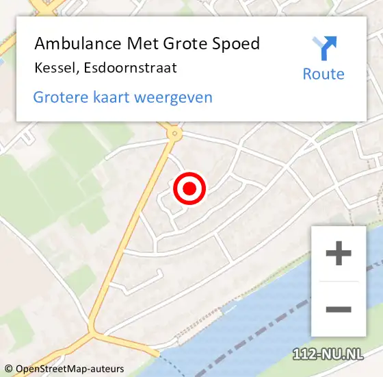 Locatie op kaart van de 112 melding: Ambulance Met Grote Spoed Naar Kessel, Esdoornstraat op 26 november 2019 21:06