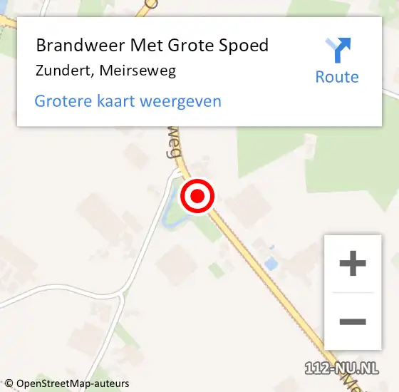 Locatie op kaart van de 112 melding: Brandweer Met Grote Spoed Naar Zundert, Meirseweg op 26 november 2019 21:12