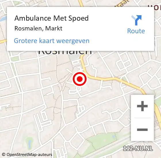 Locatie op kaart van de 112 melding: Ambulance Met Spoed Naar Rosmalen, Markt op 27 november 2019 05:59