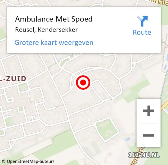 Locatie op kaart van de 112 melding: Ambulance Met Spoed Naar Reusel, Kendersekker op 27 november 2019 07:09