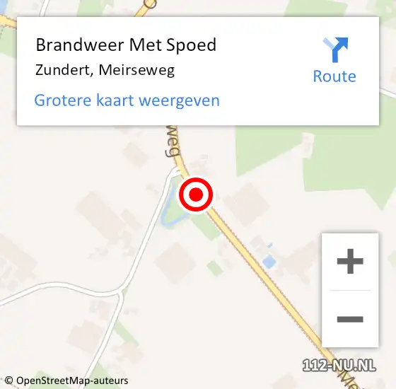 Locatie op kaart van de 112 melding: Brandweer Met Spoed Naar Zundert, Meirseweg op 27 november 2019 07:47