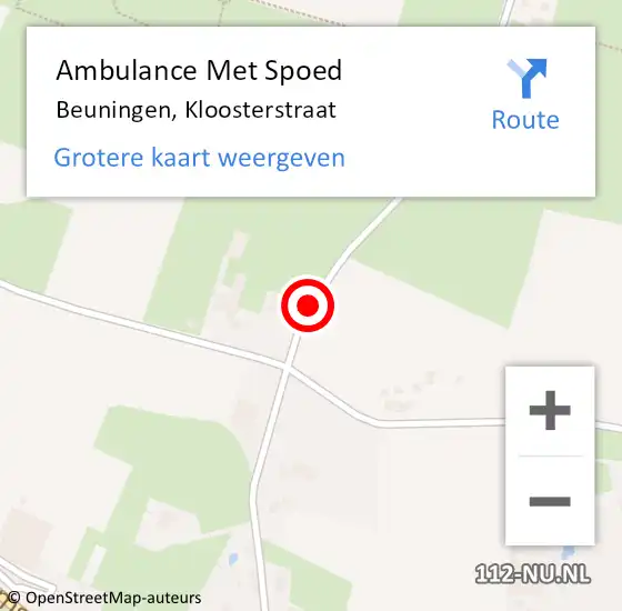 Locatie op kaart van de 112 melding: Ambulance Met Spoed Naar Beuningen, Kloosterstraat op 27 november 2019 10:56