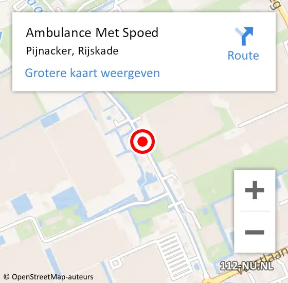 Locatie op kaart van de 112 melding: Ambulance Met Spoed Naar Pijnacker, Rijskade op 27 november 2019 12:52