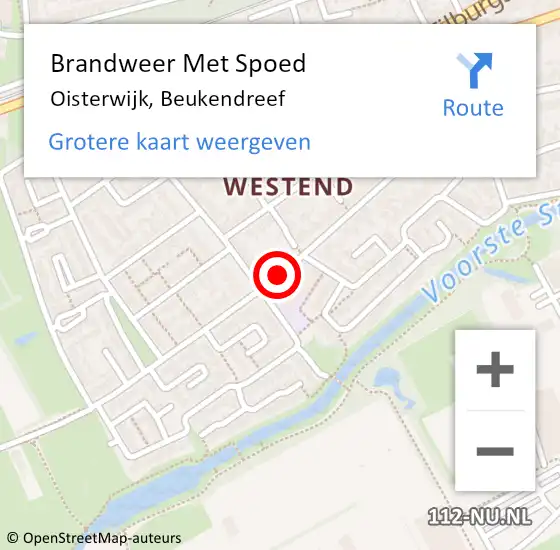 Locatie op kaart van de 112 melding: Brandweer Met Spoed Naar Oisterwijk, Beukendreef op 27 november 2019 13:38