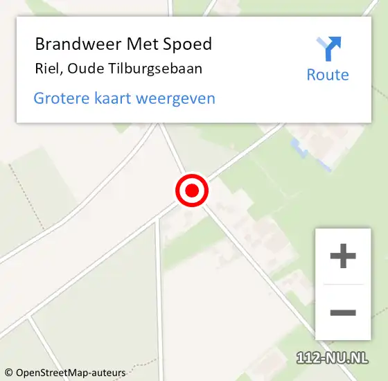 Locatie op kaart van de 112 melding: Brandweer Met Spoed Naar Riel, Oude Tilburgsebaan op 27 november 2019 14:22