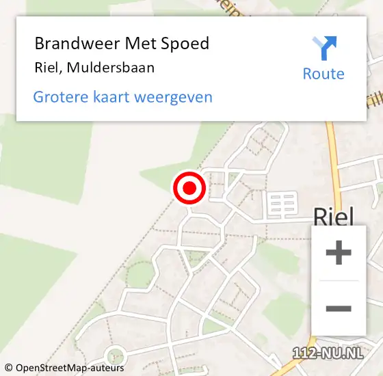 Locatie op kaart van de 112 melding: Brandweer Met Spoed Naar Riel, Muldersbaan op 27 november 2019 14:23