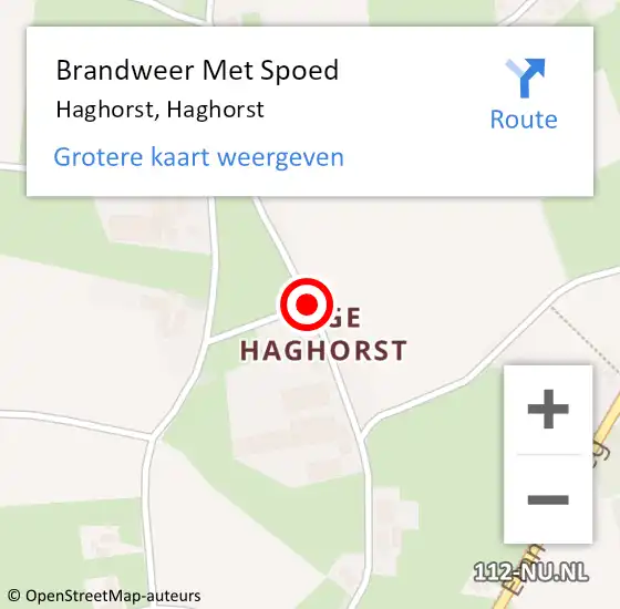 Locatie op kaart van de 112 melding: Brandweer Met Spoed Naar Haghorst, Haghorst op 27 november 2019 14:38