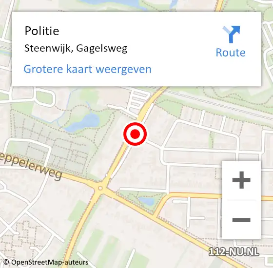 Locatie op kaart van de 112 melding: Politie Steenwijk, Gagelsweg op 27 november 2019 15:42