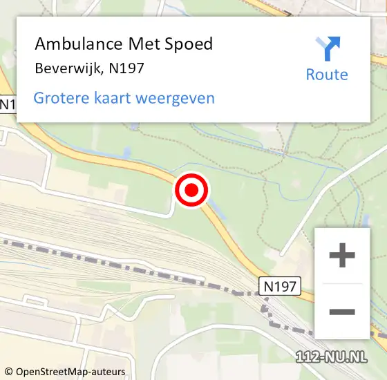 Locatie op kaart van de 112 melding: Ambulance Met Spoed Naar Beverwijk, N197 op 27 november 2019 16:22
