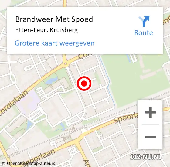 Locatie op kaart van de 112 melding: Brandweer Met Spoed Naar Etten-Leur, Kruisberg op 27 november 2019 17:33