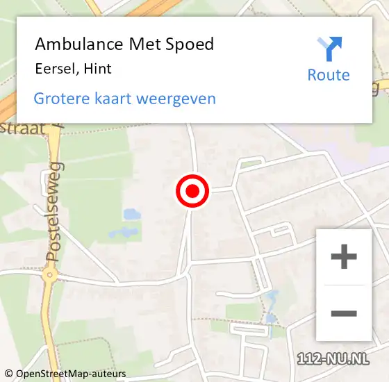 Locatie op kaart van de 112 melding: Ambulance Met Spoed Naar Eersel, Hint op 27 november 2019 17:46