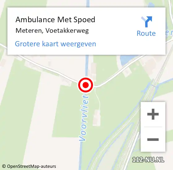 Locatie op kaart van de 112 melding: Ambulance Met Spoed Naar Meteren, Voetakkerweg op 27 november 2019 18:23